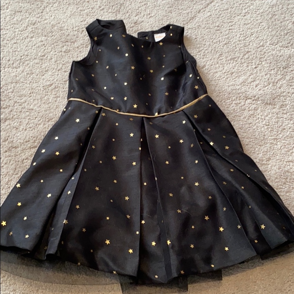 Black gold star dress. Size 4T